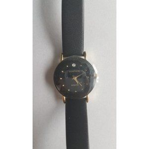 Women's Armitron Watch Diamond-Accented with Black Leather Band 30MM, 75/2447BLK